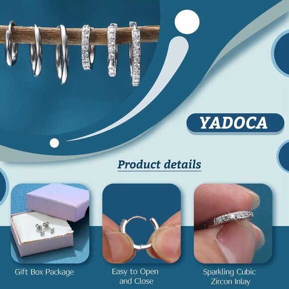 10 Pairs Hypoallergenic Surgical Steel Earrings Set for Multiple Piercings, Silv - Picture 3 of 7